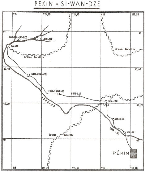 Map of path from Peking to Kalgan